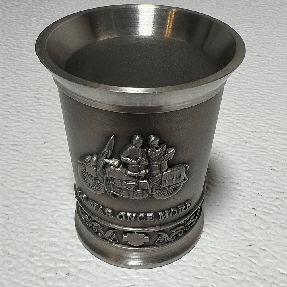 Harley Davidson Pewter Shot Glass 1940’s To War Once More 100 of 5000